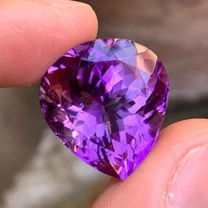 Ametyste naturelle facettée en forme de poire, 13,62 carats, taille excellente, certifiée par un tiers, pierre précieuse non montée pour pierre de naissance de février - Product Image 5