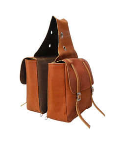 Bolsas de sillín de salto ecuestre de cuero genuino de alta calidad, ropa de equitación occidental mecanizada a mano para caballos - Product Image 1