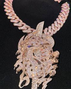 จี้สไตล์ฮิปฮอปของผู้ชายชุบทอง14K 4Ct ตัดเพชรโมอิสซาไนท์จริงจี้เพชรรูปทรงเพชรที่สวยงามมีเสน่ห์ - Product Image 3