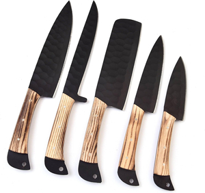 2025 personalizado profesional al por mayor ODM OEM personalizado hecho a mano Damasco acero Chef cuchillo conjunto 5 uds cuchillos de cocina profesionales - Product Image 1