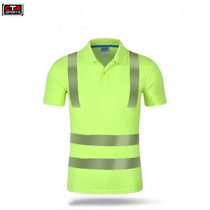 Polo DE SEGURIDAD Hi Viz Ropa reflectante de secado rápido de alta visibilidad con cinta reflectante de trabajo nocturno Logotipo personalizable - Product Image 4