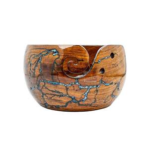 Grand bol à laine en bois pour accessoires de tricot, mariages, fêtes, événements - Product Image 4