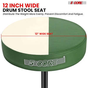 5 Core <b>Drum</b> Throne 3 Thick Padded Memory Foam Comfortable Drummer Stool 330Lb Capacity Adjustable - Product Image 3