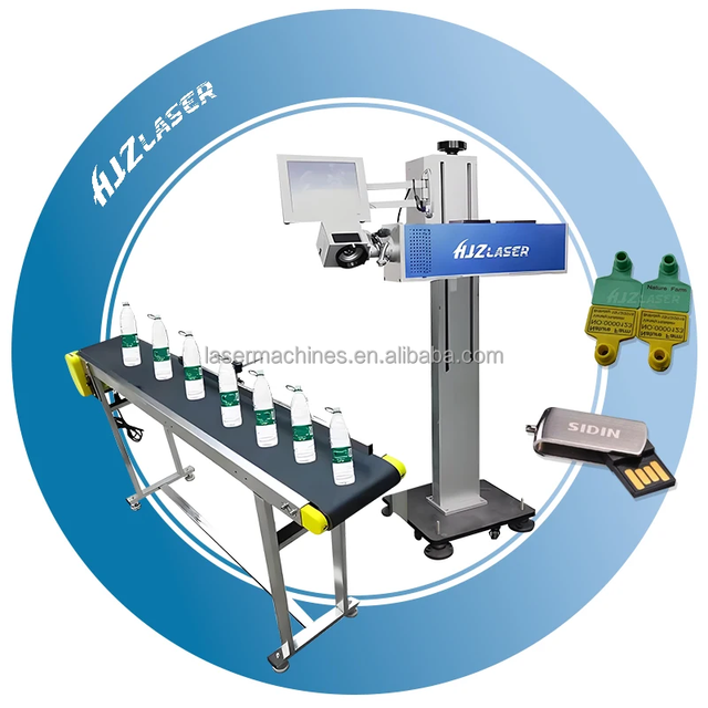 CO2 Laser coders bar code date batch number LOGO image flying laser marking machine user-defined message marking