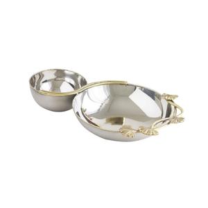 Servidor de alimentos redondeado decorativo grabado a mano, respetuoso con el medio ambiente, acabado brillante, cuenco de Metal, uso de artículos de catering para restaurantes y hoteles - Product Image 6