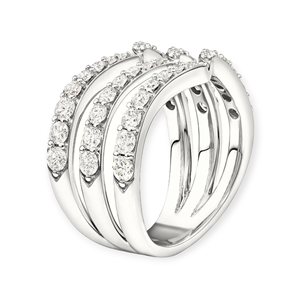 แหวนเพชรเต็มรูปตัววีสีทอง14K ดีไซน์หรูหราจาก longshine ได้รับการรับรองมาตรฐาน IGI สำหรับงานแต่งงานครบรอบแต่งงาน - Product Image 2