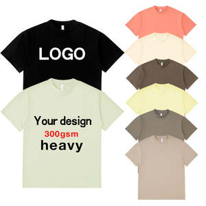 Camiseta pesada extragrande de manga corta de algodón 100% 300gsm, camisetas de tallas grandes de alta calidad para hombre, camiseta Unisex para hombre - Product Image 1