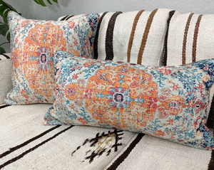 Oreiller décoratif, mini oreiller oushak, taie d'oreiller traversin, oreiller floral 12x24 - Product Image 2