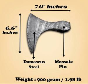 Nordic Forge NF116 Customizable Damascus Steel <b>Axe</b> Head Viking Style Bearded DIY Hatchet <b>Wood</b> Handle Industrial Grade Hand - Product Image 5