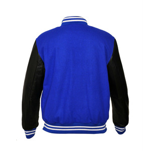 Qualité supérieure en cuir véritable Letterman Baseball College Varsity Jacket col montant toile manches High Street School hiver - Product Image 3