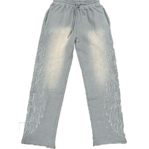 Fabricant de pantalons évasés à lavage à l'acide empilés de haute qualité Pantalon ample à poches multiples Street Wear Pantalon évasé à lavage à l'acide lavé - Product Image 6