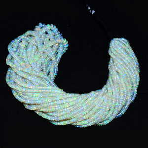 AAA + etíope Welo Opal Fire Rondelle Beads Natural Etíope Opal Gemstone 2,5mm-4,5mm Smooth Rondelle Opal Beads para joyería - Product Image 3