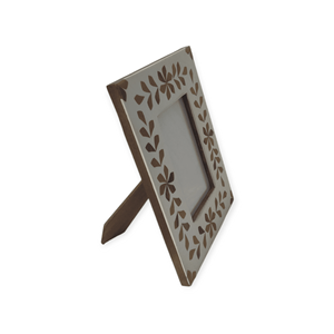 <b>Small</b> Brown & White Resin MDF Rectangular <b>Photo</b> <b>Frame</b> Eco-Friendly Inlay Craft Usage Home Anniversary Party Gifts Factory Price - Product Image 1