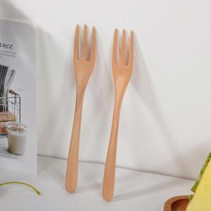 Fourchettes de cueillette d'aliments en bois prix bon marché fourchette de service en bois grande quantité d'usine de confiance - Product Image 5
