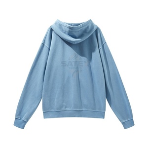 Sudadera Deportiva Unisex de Invierno, Estilo Vintage, Lavada, de Felpa Francesa Gruesa, con Cierre, Diseño Desgastado con Ácido, Talla Grande, Personalizable al por Mayor - Product Image 4