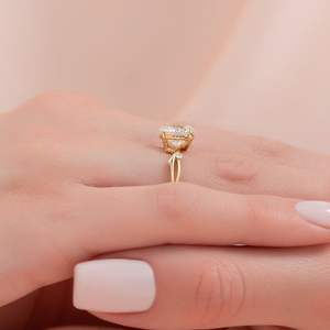 Igi/gia แล็บตัดเพชรวินเทจ14K สีเหลืองแหวนแต่งงาน/งานหมั้นใส่ได้ทั้งชายและหญิงสีขาวทองคุณภาพดีสำหรับงานปาร์ตี้ครบรอบ-คุ้มค่า - Product Image 4