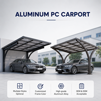 Abri de voiture mural en aluminium à poutre cantilever, résistant aux UV et aux chocs, pour parking commercial