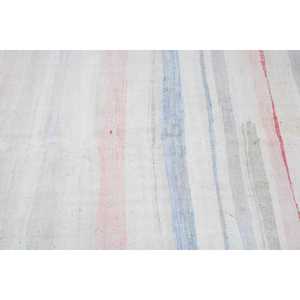 Tapis vintage 4,9 x 8,2 pieds, grand tapis turc, tapis oriental blanc et rose - Product Image 5