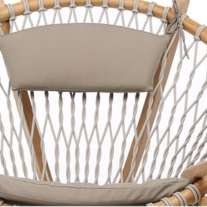 Silla Redonda de Madera de Teca de Estilo Moderno con Cuerda Tejida y Cojín para Decoración de Muebles para el Hogar - Product Image 5