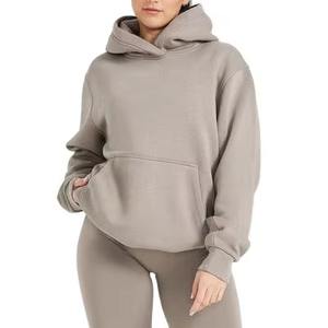 Custom Women Oversized <b>Fleece</b> Hoodie Long Cotton Pullover Sweatshirt, Plus-Size Streetwear Hoodies - Product Image 2