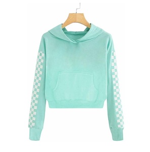 เสื้อฮู้ดผู้หญิงเสื้อครอปแบบมีฮู้ดเสื้อครอประบายอากาศ - Product Image 1