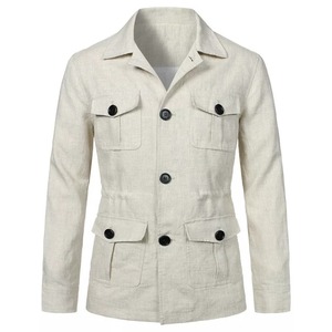 Exclusive Wholesale Customizable High Street Canvas Safari Jackets 100% Cotton Eco-friendly <b>Men's</b> Front Premium Designer Service - Product Image 1