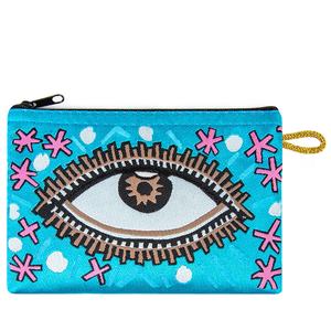 Portefeuille miniature tissé sur le thème des yeux, porte-monnaie turc pour souvenir de Turquie, pochette personnalisée - Product Image 1