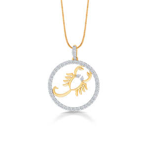Colgante del Zodiaco Cáncer en Oro Rosa de 14k con Diamante y Perla - Product Image 2