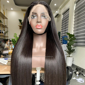 Precio al por mayor de hueso sedoso recto vietnamita Remy extensión del pelo Super doble dibujado peluca Frontal completa - Product Image 1