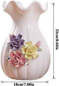 Jarrón de cerámica Art Deco moderno, estilo único de Pampa y flores secas para hierba, decoración de cumpleaños, jarrón de suelo - Product Image 3