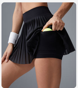 Kadın yüksek belli pilili tenis etekler pilili atletik Golf Skorts etek cepler ile hafif koşu egzersiz etek - Product Image 5