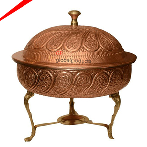 Fancy Round Metal Chaffing Food Warmer with Designer <b>Stand</b> Chaffing Dish for Wedding - Product Image 3