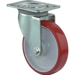 Rueda para Muebles de Poliuretano Rojo de 80 mm, Capacidad de Carga de 125 kg, L104 x W80 mm - Product Image 3