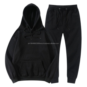 Conjunto Deportivo Informal para Hombre con Sudadera con Capucha y Pantalones Deportivos de Felpa, Diseño de Color Sólido, Apto para Hombres - Product Image 1