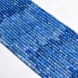 Vente en gros de perles de pierres précieuses tourmaline bleue naturelle 2mm 3mm coupe à facettes en vrac perles de tourmaline bricolage pour la fabrication de bijoux - Product Image 3