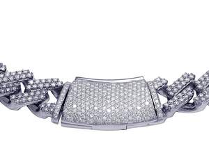 Diseño personalizado especial de alta calidad S925 plata con moissanita diamante redondo cadena cubana para hombres - Product Image 5