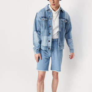 Nouvelle collection hiver dernière conception hommes veste en jean couleur délavée élégant imprimé coton tissu hommes veste en jean - Product Image 4