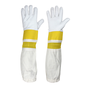 ถุงมือ2025สำหรับการเลี้ยงผึ้งหนังแกะและหนังแพะกันน้ำกันต่อยยาวยืดหยุ่นได้ออกแบบได้ตามต้องการ - Product Image 5