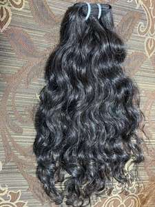 Extensiones de cabello humano de la India, extensiones de cabello natural virgen natural y rizado, cutícula alineada, precios al por mayor - Product Image 2