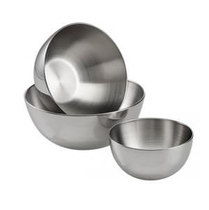 Professional stainless steel kitchen <b>bowls</b> set multipurpose deep round flat base prep cooking serving and <b>mixing</b> <b>bowls</b> set - Product Image 4