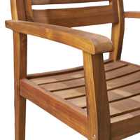Juego de Mesa de Comedor de Madera de Acacia Sólida de Alta Calidad, Moderno, para Todo Clima, con 4 Sillas, para Jardín, Playa, Balcón, Patio, Restaurantes y Hoteles