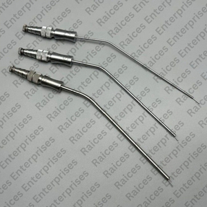 Cánula de acero inoxidable Premium Frazier Baron, maquinaria Manual, Instrumentos dentales para los senos paranasales, base del tubo de succión quirúrgico - Product Image 5