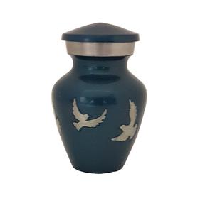 โกศพร้อมสลักสีเงินอะลูมิเนียมสำหรับใส่เถ้ากระดูกอลูมิเนียมสีน้ำเงินและขาว - Product Image 2