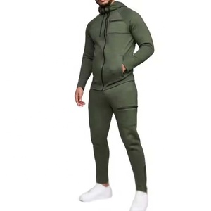 Custom Men Tech Fleece Tracksuit Full <b>Zip</b> <b>Hooded</b> Sweatpants Set Two Piece Running Jogging Tracksuits - Product Image 2