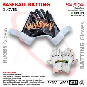 Gants de frappeur de baseball en cuir véritable avec impression 3D en silicone sur le devant, sublimation et dos imprimés pour le golf et les mains. - Product Image 6