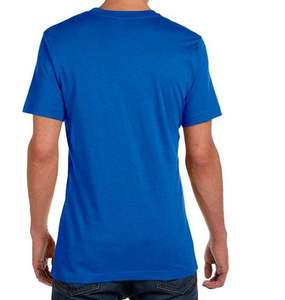 เสื้อออกกำลังกายแขนสั้นผ้าคอตตอนโอเวอร์ไซส์เสื้อยืดสีฟ้าสำหรับฟิตเนสสีพื้น - Product Image 2