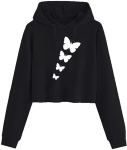 เสื้อฮู้ดพิมพ์ลายกราฟิกของผู้หญิงแขนเต็มแบบสั่งทำคุณภาพระดับพรีเมี่ยมเทคนิคซักกรดเทอร์รี่สูงเหมาะสำหรับฤดูหนาว - Product Image 2