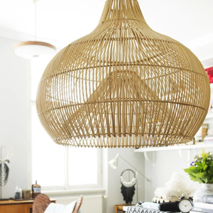 โคมไฟโดมไม้ไผ่ขนาดใหญ่, โคมไฟที่ทำจากวัสดุทำด้วยมือ, อุปกรณ์ตกแต่งบ้าน, ขายส่ง - Product Image 3