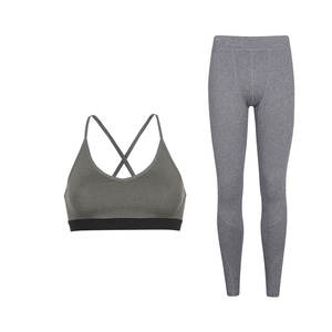 Ensemble de soutien-gorge legging imprimé à carreaux taille haute de marque respirant et élastique-Disponible en tailles XS S XL XXL - Product Image 5