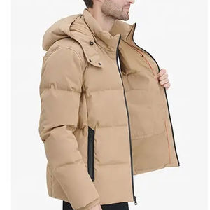 Chaqueta Acolchada de Invierno para Hombre, Cuello Alto, Impresión Personalizada, 100% Poliéster, con Capucha, Servicio OEM, Venta al Por Mayor, Alta Calidad - Product Image 2